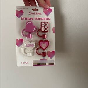 CHARCHARMS Valentine’s Day XOXO Straw Toppers - 4 PACK for Stanley
